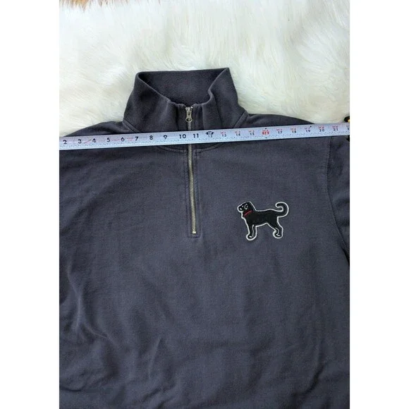 The Black Dog Women's XL Navy Blue Quarter-Zip Cotton Sweater - Picture 5 of 11